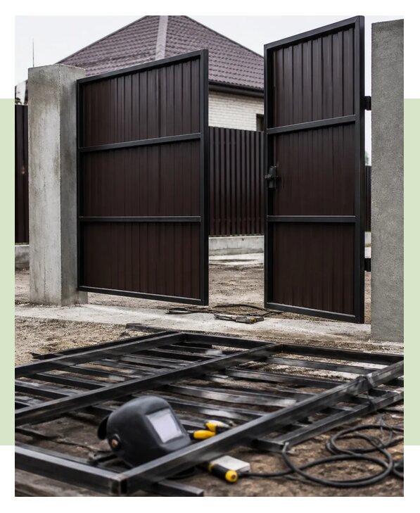 Изготовление ворот под ключ для дома и участка в Фрязине